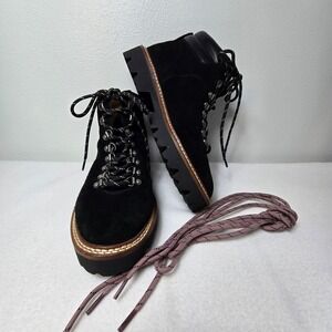 Madewell Lugsole Black‎ Suede Leather Hiking Boots Womens 6 Grunge Granola Trail